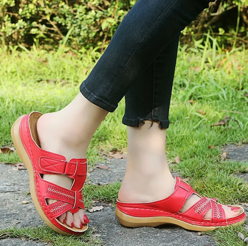 Antislip lederen retro-platformschoenen met vintage uitstraling voor dames